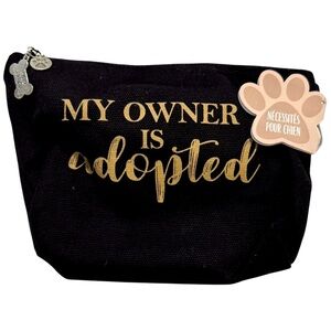 Lillian Rose Dog Travel Kit Tan “My Owner is Adopted“ NWT